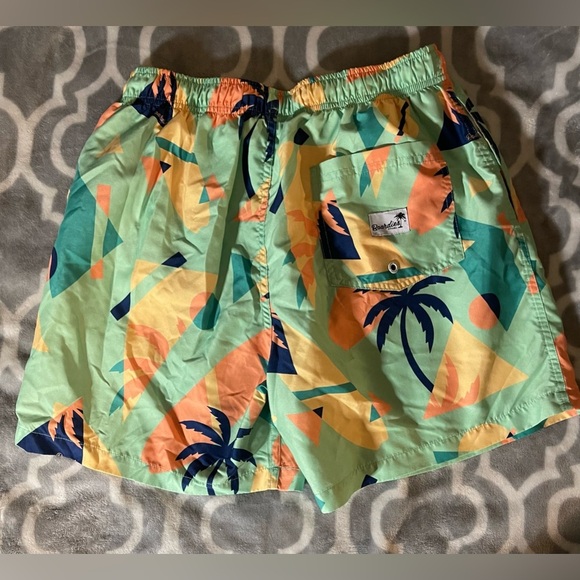 Mens Boardies Apparel Swim trunks neon with palm trees Size Medium # 2139 - Picture 5 of 9